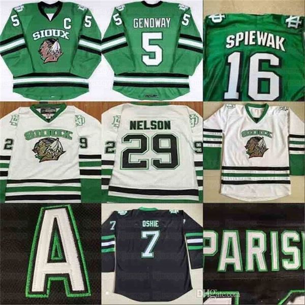 CeoWNorth Dakota State Hockey Jersey 5 Chay Gnoway 16 Spivak 29 Brock Nelson 7 TJ bet 9 Jonathan Tusglaw Sudaks University Jerseys