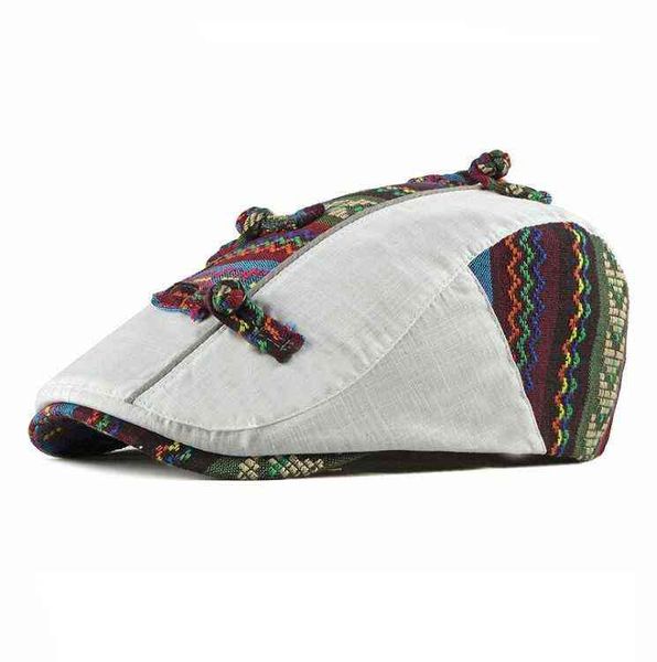 CEQING051 Mujeres Sombrero plano Verano Adultos Hombres Casual Botón de algodón Gorra de camionero Nuevo estilo popular Hombre Ajustable Newboy Beret Sombreros J220722