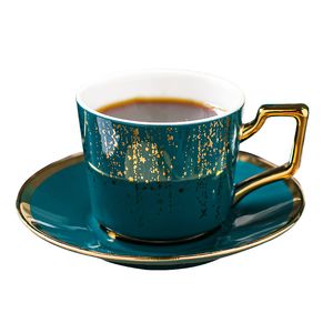 Tasses Cerami avec cuillère, tasses de couleur Pure, outil de cuisine, cadeau, tasse de thé noir de haute qualité avec soucoupe