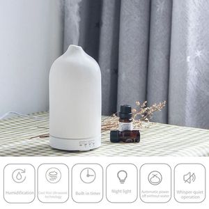 Diffuseur d'arôme en céramique petit humidificateur automatique el Air huile essentielle fraîche synchronisation diffuseur de lumières colorées 240109