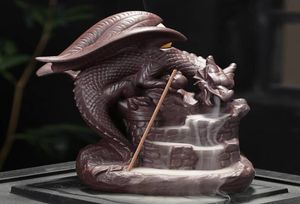 Céramique Backflow Encens Burner enceneur décor de maison Dragon Dragon Brûler BURNER HOME BURE