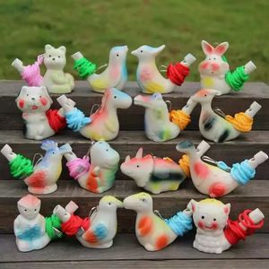 Silbato de cerámica con forma de pájaro para añadir agua, sonido de Ocarina, silbido, juguetes de estilo bonito para niños, artes, muchos E0111