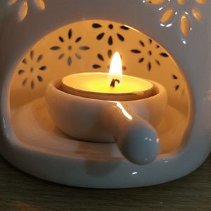 Keramische kaars plaatsen ladehouders voor essentiële oliebrander wierook aroma diffuser geur lamp yoga kamer spa-aanbod