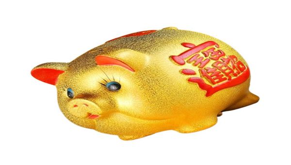 Cajas de dibujos animados de cerámica Golden para regalos Piggy Bank Children039s Retro monedas Tank Money Ahorro Decoración del hogar GG50CQ 2017240653