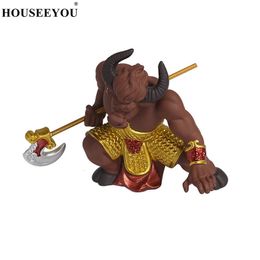 Sculpture Zen en céramique de Style chinois, vache, démon, roi, décoration de la maison, artisanat, produits ménagers, 240104