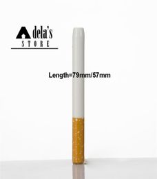 Keramische sigaretten hitterpijp 79 mm 57 mm gele filter kleur cig vorm rook tabak pijpen kruid één vleermuis draagbare dhl 1205957641
