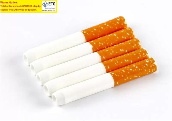 Pipe de frappe de cigarette en céramique 79 mm 57 mm Filtre jaune couleur Cig Forme de fumée de fumée