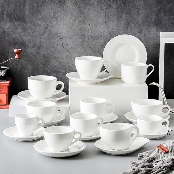 Tasse à café en céramique soucoupe ensemble motif coloré et emballage de nombreux types d'assiettes de tasse à café fournissent un projet de conception Cus par mer JLB15467