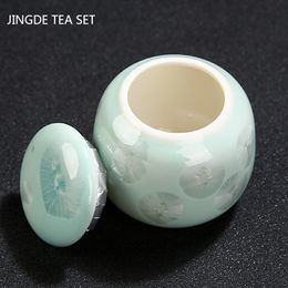 Glaçage en cristal en céramique Small Tea Caddy Portable Café de rangement de rangement