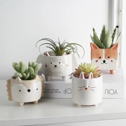 Plante de fleur en céramique Plante animale Animal Macetas Balconcorations Vaso Succulenta Planter Vertical Pots Jardin Cute Flowerpot 240410