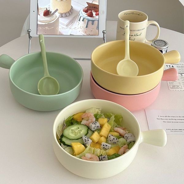 Bowl à cuisson en céramique, bol de nouilles instantanées, plat de cuisson au four à micro-ondes, assiette de vaisselle, vaisselle ménage, cuisson au four, riz au four