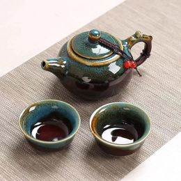 Four en céramique glaçure service à thé de voyage théière à café et tasse Pot chinois Gaiwan Gongfu ensembles tasses tasses à thé complet 240102