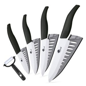 Keramikmesser, Küchenmesser, 3, 4, 5, 6 Zoll, Küchenchef-Set + Schäler, weiße Zirkonia-Klinge, schwarzer Griff, hohe Qualität