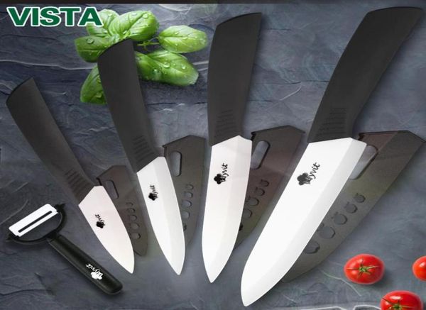 Countes en céramique couteaux de cuisine 3 4 5 6 pouces Couteau de chef Cook Setpeeler Blanc Zirconia Blade Poignée multicolore Fashion de haute qualité8343891