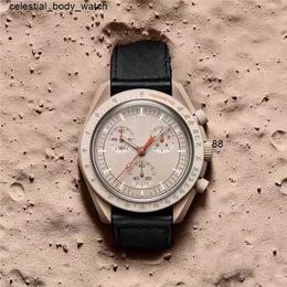 Matériau en céramique Moonswatch Bioceramic Quarz Chronograph Montre pour femme Mission To Mercury Nylon Montre de luxe James Montre de luxe Édition Limitée mât Z60N