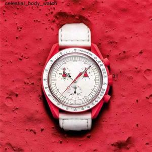 keramiek Materiaal Moonswatch Biokeramische Quarz Chronograaf Heren dameshorloge Mission To Mercury Nylon Luxe horloge James Montre de luxe Limited Edition mast 9MV7