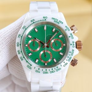 Keramische heren Watch VK63 Quartz Beweging Polsatch 40mm Sapphire Designer Horloges Waterdichte Montre de Luxe