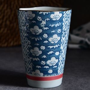 Tasse en céramique haute capacité 250ml, tasse à thé traditionnelle en porcelaine peinte à la main, grandes tasses à café et à thé en porcelaine de chine