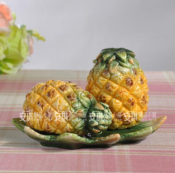 contenitore per alimenti in ceramica ananas barattolo per spezie barattolo per la conservazione della cucina decorazioni per la casa artigianato figurine in porcellana decorazioni artigianali regalo
