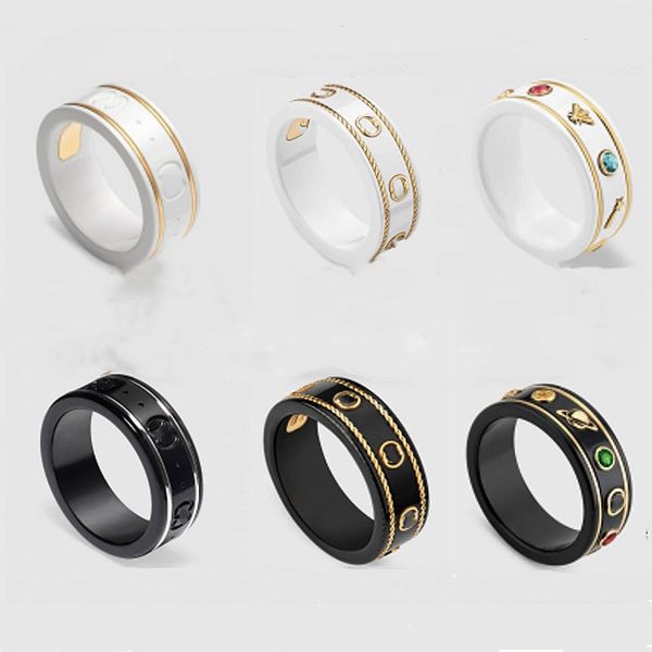 Anillo de amor Doble g oro blanco y negro doble hueco diseño g anillo tendencia moda anillo de pareja masculina y femenina