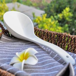 Cucharas de cerámica de porcelana blanca para cocina, cucharón de sopa grande, herramientas para cuchara, vajilla de cocina, accesorios 2263