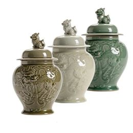 Keramische Theebus Retro Verzegelde Pot Kung Fu Thee Set Thee Opslagtank Huishoudelijke Opslagtank Woonkamer Decoratie Accessoires 240119