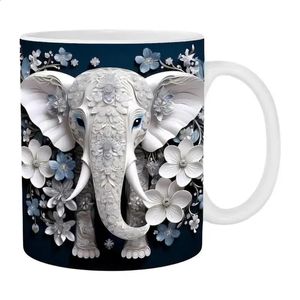 Tasse de thé en céramique 350 ml de design d'éléphant tasse de grande capacité café pour la bière de vin de whisky soupe d'eau 240407