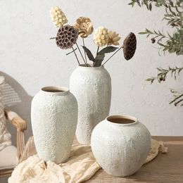 Vase en céramique style chinois vent calme décor de maison décoration arrangement de fleurs Pottery Pot 240425