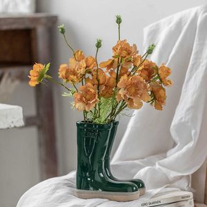 Jarrón de cerámica con forma de bota de lluvia, maceta para zapatos, arreglo de flores para plantas en maceta para el hogar, jarrones para decoración de jardín al aire libre, macetas 1219