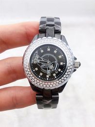 Montre en céramique marque de mode 33mm montres résistantes à l'eau montre à quartz de luxe pour femmes mode cadeau marque montre de luxe ch09