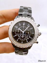 Keramisch horloge modemerk 42 mm waterbestendig horloges Luxe dames quartz horloge mode Cadeau merk luxe horloge ch018