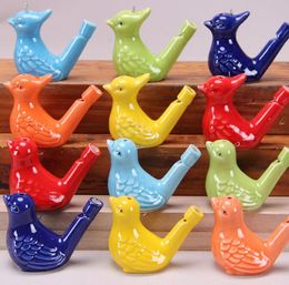 Sifflet d'oiseau d'eau en céramique avec corde, jouets musicaux amusants Vintage pour enfants, cadeau éducatif, jouet de peinture d'apprentissage précoce