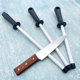 Aiguiseur de couteaux à tige en céramique (zircone) avec affûteur de poignée en ABS, adapté au couteau en acier du chef, assistant de cuisine en céramique musat 201026