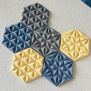 Céramique 2PCS / Set Course géométrique Moule de ciment Hexagonal Tile Fond