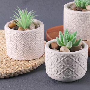 Céramique Cylindre Flower Pot Moules de silicone bricolage en béton en béton en plâtre pot pot.