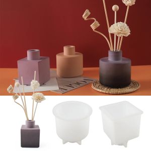 Céramique Vases carrés ronds Moules de silicone Diy Epoxy Resin Planter en béton art art de fleur injection de moule Injection de moule Décoration