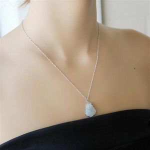 Certificaat natuurlijke jade boeddha ketting vrouwen hanger gift met doos inlay 925 zilveren sieraden hangers244Y