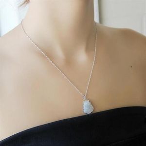 Certificat collier bouddha en jade naturel pendentif femme cadeau avec incrustation de boîte bijoux en argent 925 pendants2419