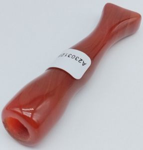 Certifié Asie Asie sculptée Natural Red Agate Filtre Cigarette Pipe Gift L 57 mm
