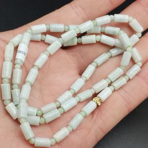 Gecertificeerd Birma 100% natuurlijk A Jade Jadeite 8.10mmx4,60 mm kralen ketting 23 inch