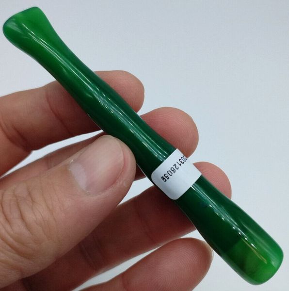 Certificado por China a mano tallada a mano verde natural de cigarrillo de agate regalo de tubería l93 mm