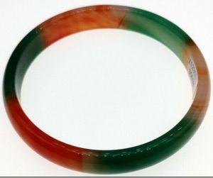 Bracelet jonc en agate naturelle multicolore asiatique authentique certifié intérieur 67 mm