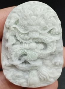 Pendentif en perles de dragon sculptées en jadéite naturelle de type A, lavande certifiée de Birmanie