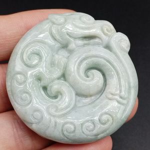 Pendentif Dragon Pi Xiu de Style rétro, lavande certifiée naturelle de Type A, Jade jadéite