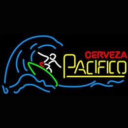 Cerveza Pacifico Surfer Wave Neon Sign Light Sign Bar open Drop Decor Shop Crafts Led277j