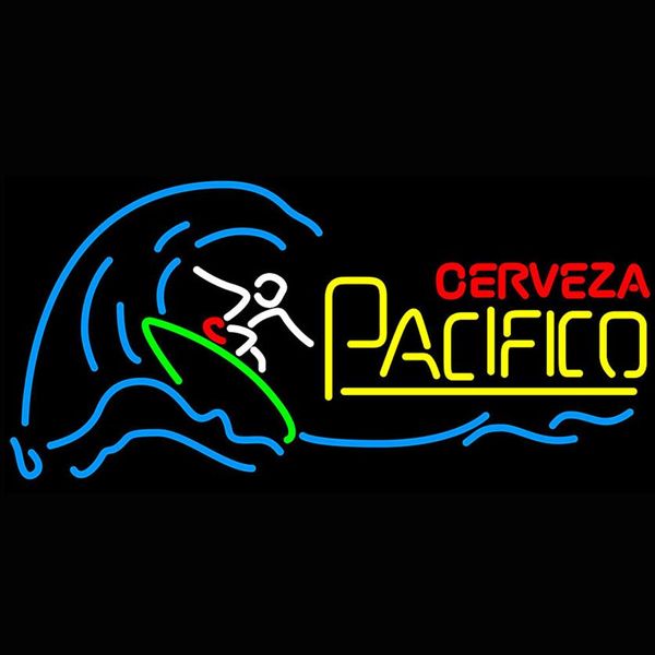 Cerveza Pacifico Surfer Wave Neon Sign Light Sign Bar open Drop Decor Shop Crafts Led204i