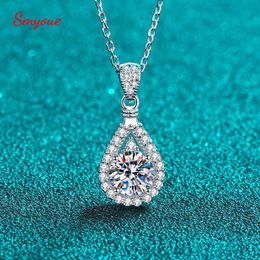 CES Smyoue 100% réel Collier Moisanite pour les femmes VVS Round Cut Diamond Pendant pour petite amie Jewelry S Sterling Sier Gra