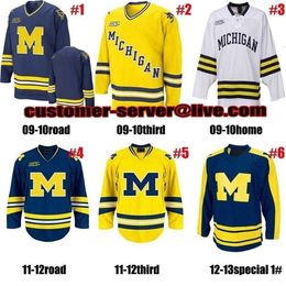 CeUf 2016 New Custom hommes femmes enfants 1 steve Racine 11 zach Hyman NCAA Michigan Wolverines maillots gardien de but coupé maillot de hockey sur glace