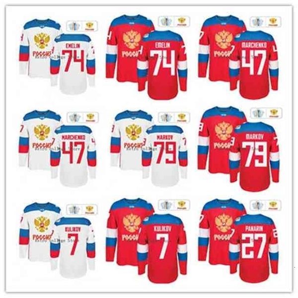 CeUf 88 Andrei Vasilevskiy Russie Maillot de hockey de l'équipe personnalisé n'importe quel nom et numéro 42 Artem Anisimov 27 Artemi Panarin 8 Alex Ovechkin 79 Andrei