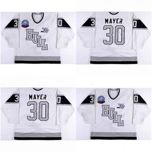 CeUf Custom Hull Olympiques Maillots 30 Thierry Mayer Hommes Femmes Jeunes 100% Broderie Cusotm n'importe quel nom n'importe quel numéro de maillots de hockey sur glace rares